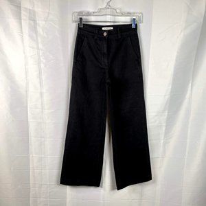 everlane women's black wide leg pant SZ 00